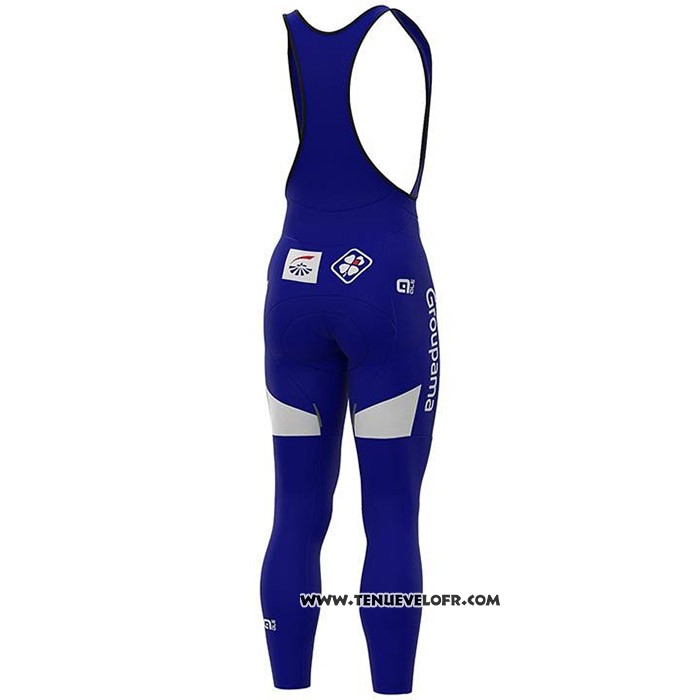 2020 Maillot Cyclisme Groupama-FDJ Blanc Profond Bleu Rouge Manches Longues et Cuissard